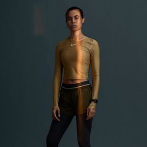 Nike metallic gold cropped top